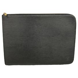 Borsa a pochette Louis Vuitton in pelle Epi Nero
