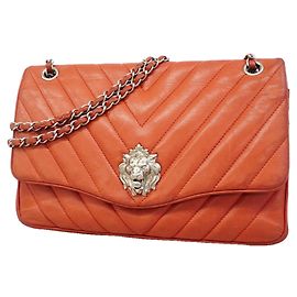 Borsa a tracolla Chanel in pelle d'agnello rossa Rosso