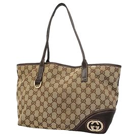 Borsa Tote Gucci in tela marrone Marrone