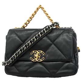 Borsa a mano Chanel in pelle d'agnello Nero