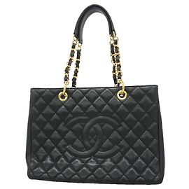 Chanel Matelassé Chain Tote Bag Schwarz