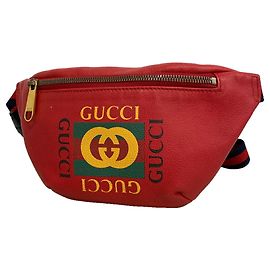 Pochete de couro vermelho para homem Gucci Vermelho