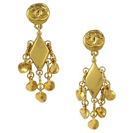 Chanel CC Rhombus Clip-On Metal Dorado