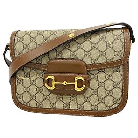 Gucci Brown Shoulder Bag with Gold Hardware Brown