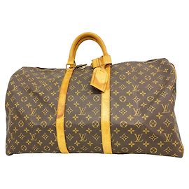 Borsa Boston Louis Vuitton Monogram Keepall 55 Marrone