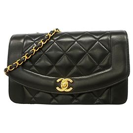 Chanel Diana Chain Shoulder Bag Black