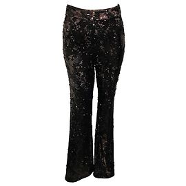 Veronica Beard Dark Currant Collier High Rise Sequin Skinny Flare Pant Dark red
