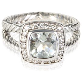 Bague Petite Albion David Yurman en Argent Sterling, Prasiolite et Diamants Autre