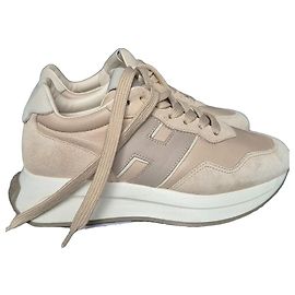 Baskets Hogan H641 en daim et cuir beige Beige