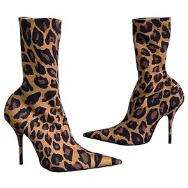Bottes à talons aiguilles léopard Balenciaga Marron Imprimé léopard