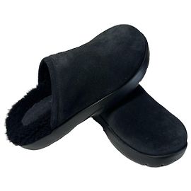Bottega Veneta – Mules en daim noir à pression – Taille 40 Noir