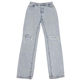 Calça de cintura alta em denim azul claro desgastada Alexander Wang Azul claro