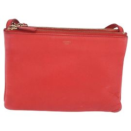 Céline Celine Trio Leather Small Vermelho