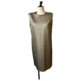 Saint Laurent Vestido reto dourado Dourado