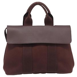 Hermès Valparaiso Toile et Cuir PM Marron