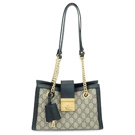 Gucci Padlock Chain GG Coated Canvas with Leather Small Beige