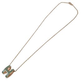 Pendentif en métal et émail Mini H de la chaîne Pop d'Hermès Rose