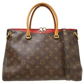 Louis Vuitton Pallas Monogram Canvas with Leather BB Castaño