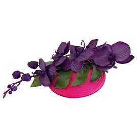 Autre Marque Piers Atkinson Lecia Orchid Straw Hat Spring/Summer 2012 Pink Purple