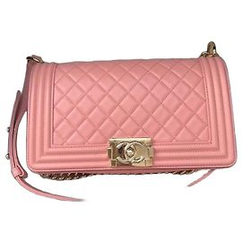 Bolsa Chanel Boy Chanel em couro rosa Rosa