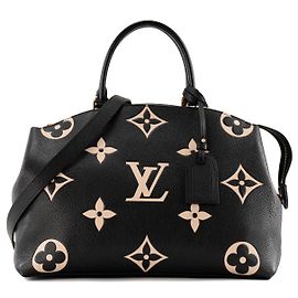 LOUIS VUITTON - Bolsa de ombro Grand Palais Louis Vuitton em couro empreinte preto e bege Preto