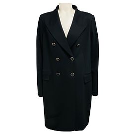 Autre Marque Manteau mi-long croisé noir St. John Noir