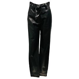 Iro Black Rifra Lamb Leather Pants with Belt Black