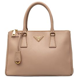 Bolsa Prada Small Saffiano Lux Galleria Double Zip Rosa Rosa