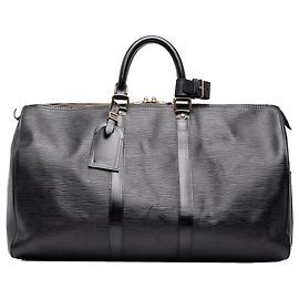 Louis Vuitton Epi Keepall 45 Reisetasche Schwarz Schwarz