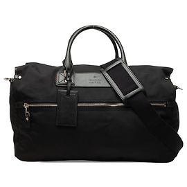 Black Gucci Nylon Web Travel Bag Black