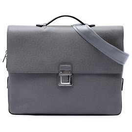 Gray Louis Vuitton Taiga Vassili PM Business Bag Grey