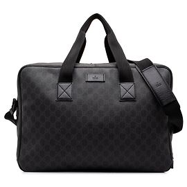 Black Gucci GG Supreme Travel Bag Black