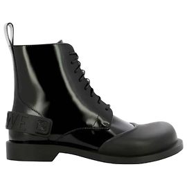 Loewe Campo Classic Lace-Up Boots in Black Leather