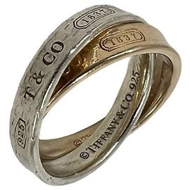 Autre Marque Tiffany Interlocking Ring in Gold and Silver Silvery Golden