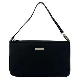 Borsa a tracolla in pelle Burberry Nova Check Pattern Nero