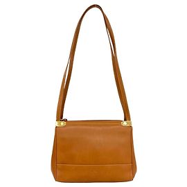 Loewe Vintage Anagram Logo Leather Semi-Shoulder Bag Brown