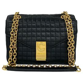 Céline Sac à épaule 2-Way à chaîne en cuir Celine Noir