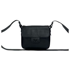 Sac à épaule en cuir Chanel Vintage Coco Mark Noir