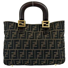 Bolsa Fendi Vintage Zucca FF Pattern Marrom Preto