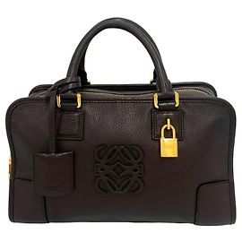 Sac Boston Mini Loewe Amazona 28 Marron