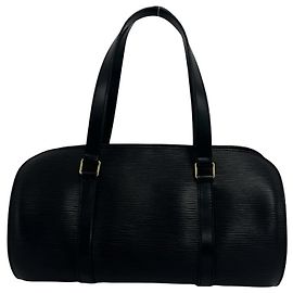 Louis Vuitton Vintage Soufflot Epi Leather Handbag Black