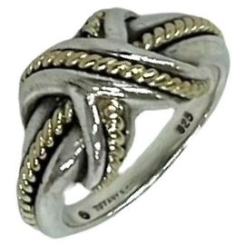 Autre Marque Anillo Tiffany Vintage Signature Plata Dorado