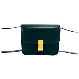 Céline Celine Mini Borsa a Tracolla in Pelle di Vitello Box Classica Verde