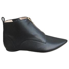 Repetto Engie Black Leather Ankle Boots Black
