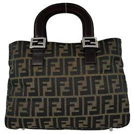 Bolsa Fendi Vintage Zucca FF Pattern Marrom Preto