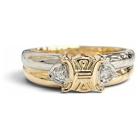 Céline CELINE Vintage Macadam Ring Golden Other