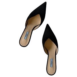 Prada décolleté in camoscio nero Nero