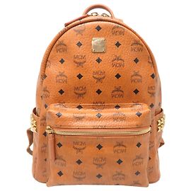 Mochila MCM Stark Side Studded para mujer Castaño