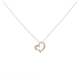Autre Marque Collier K10 Pink Gold Diamond Rose
