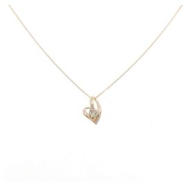 Autre Marque Au750 Heart Diamond Necklace Pink